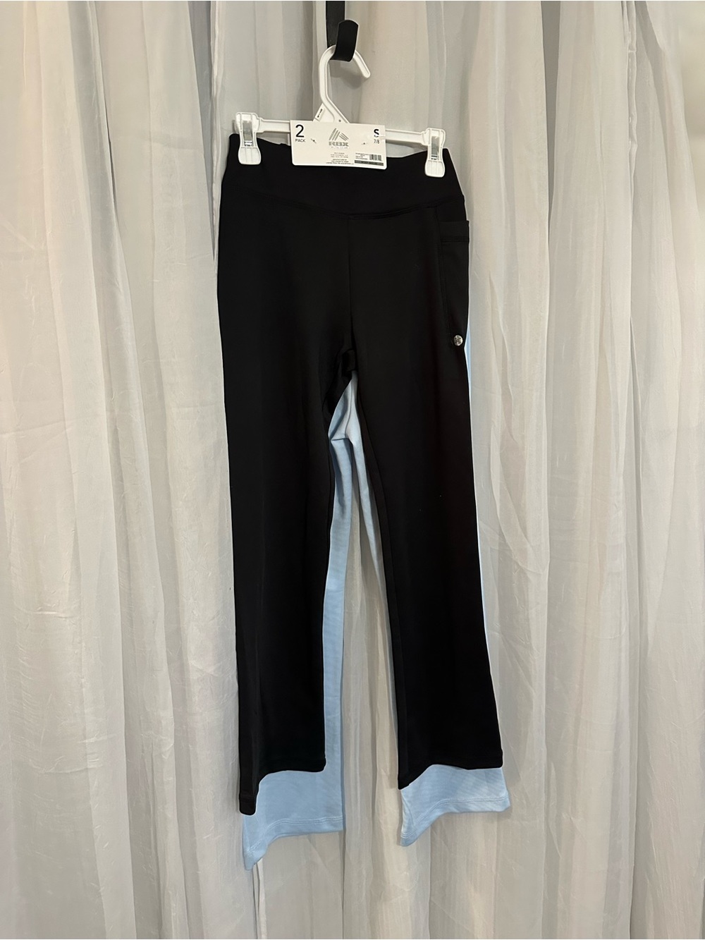 Kids Flare Leggings. 2 Pair. 1 black and 1 blue